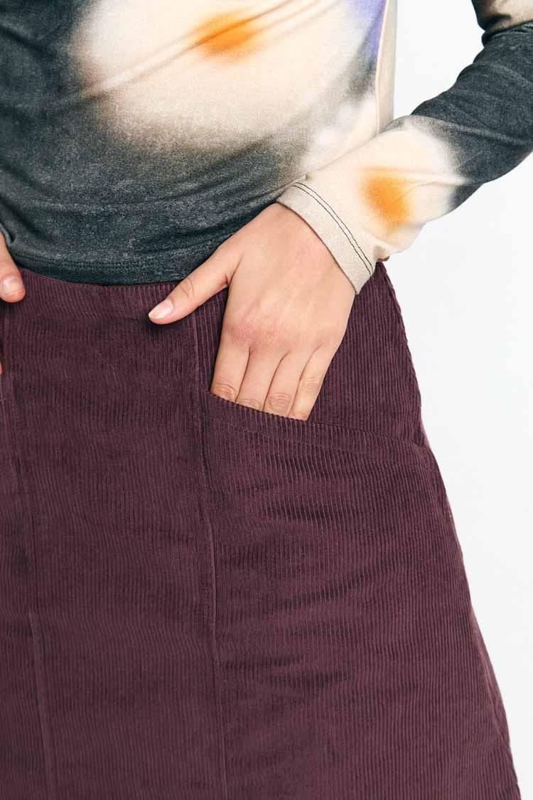 Suite13Lab Faro Skirt Cord Brown Damen Mini Rock braun